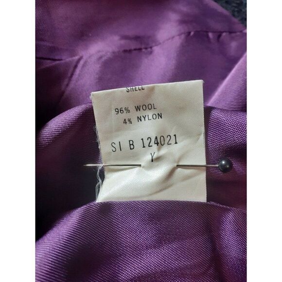 JH Collectibles Vintage Blazer Purple Black Gold Buttons Size 12 - Picture 9 of 10